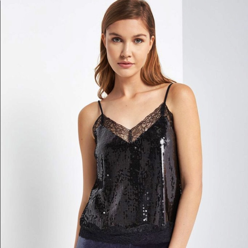 Black Sequined Top
